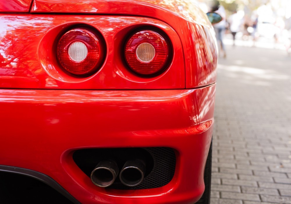 Back view of a red ferrari