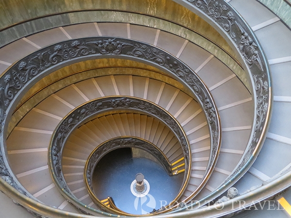 Spiral Staircase The Vatican Museums spiral staircase designed in 1932 by Giuseppe Momo is truly stunning. It has two spirals; one going up and one going down.