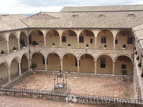 Sisto IV Closter Assisi View of the Chiostro Grande from the stairs of Upper Basilica of St Francis