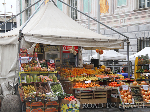 Typical store in Genoa Arcade in the historical city centre.