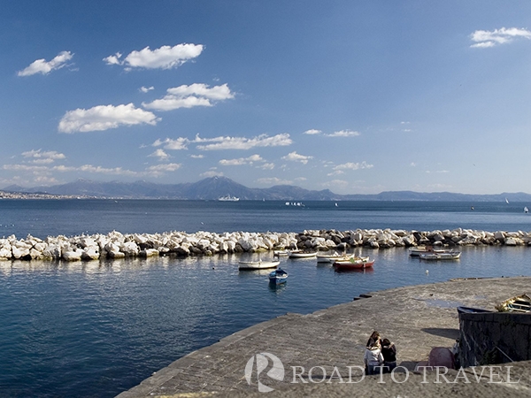 Gulf of Naples The unmistakable view of Gulf of Napleasand Mt. Vesuvio .