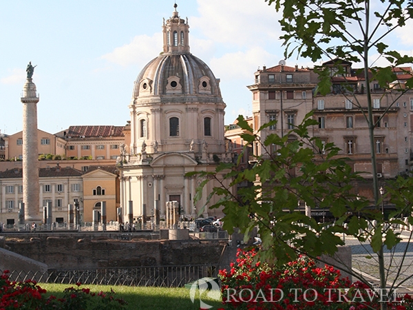 S. Maria di Loreto Church Santa Maria di Loreto Church on via dei Fori Imperiali.  Built in the 16th century, a visit to this church should be included during a walking tour of Rome, Italy.